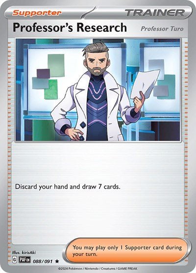 Pokémon card: Professor's Research 088/091 from Paldean Fates (Rare), front of card