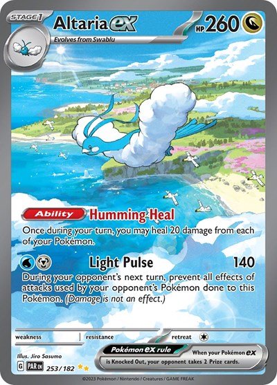 Pokémon card: Altaria ex 253/182 from Paradox Rift (Special Illustration Rare), Dragon type, front of card