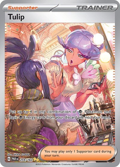 Pokémon card: Tulip 259/182 from Paradox Rift (Special Illustration Rare), front of card