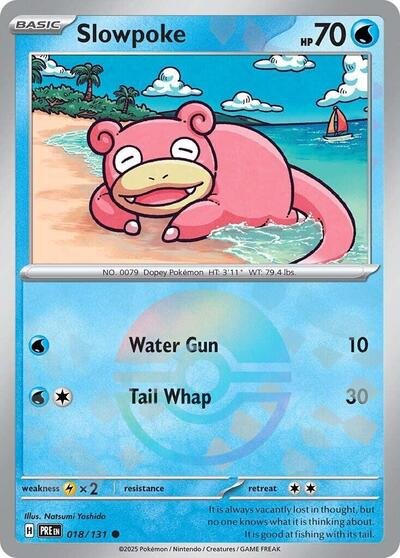 Pokémon card: Slowpoke (Poke Ball Pattern) 018/131 from Prismatic Evolutions (Common), Water type, front of card