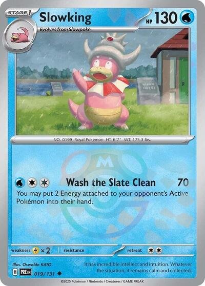 Pokémon card: Slowking (Master Ball Pattern) 019/131 from Prismatic Evolutions (Uncommon), Water type, front of card