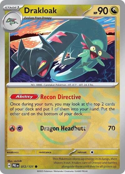 Pokémon card: Drakloak (Poke Ball Pattern) 072/131 from Prismatic Evolutions (Common), Dragon type, front of card
