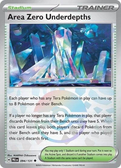 Pokémon card: Area Zero Underdepths (Poke Ball Pattern) 094/131 from Prismatic Evolutions (Uncommon), front of card