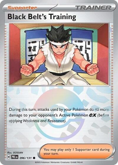 Pokémon card: Black Belt's Training (Poke Ball Pattern) 096/131 from Prismatic Evolutions (Common), front of card