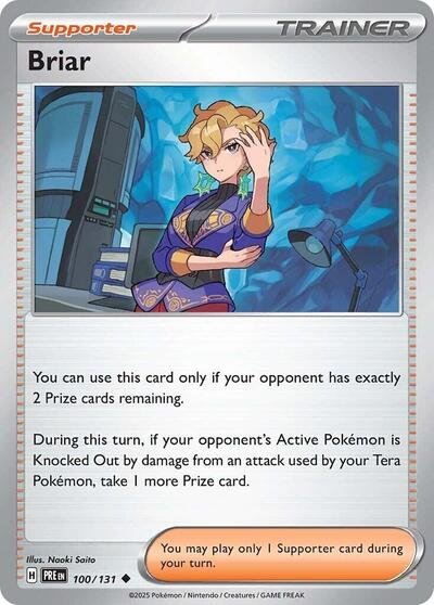 Pokémon card: Briar 100/131 from Prismatic Evolutions (Uncommon), front of card