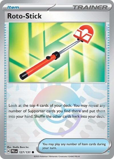 Pokémon card: Roto-Stick (Poke Ball Pattern) 127/131 from Prismatic Evolutions (Common), front of card