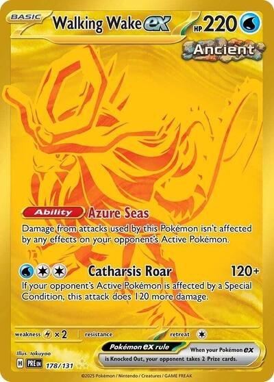 Pokémon card: Walking Wake ex 178/131 from Prismatic Evolutions (Hyper Rare), Water type, front of card