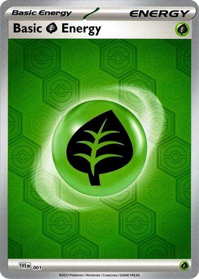 Pokémon card: Basic Grass Energy 001 from Shrouded Fable (Common), front of card