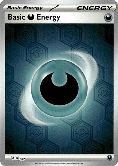 Pokémon card: Basic Darkness Energy (Reverse Holofoil) 007 from Shrouded Fable (Common), front of card