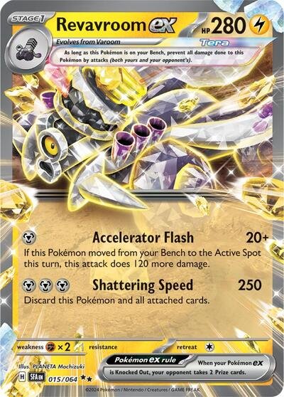 Pokémon card: Revavroom ex 015/064 from Shrouded Fable (Double Rare), Lightning type, front of card