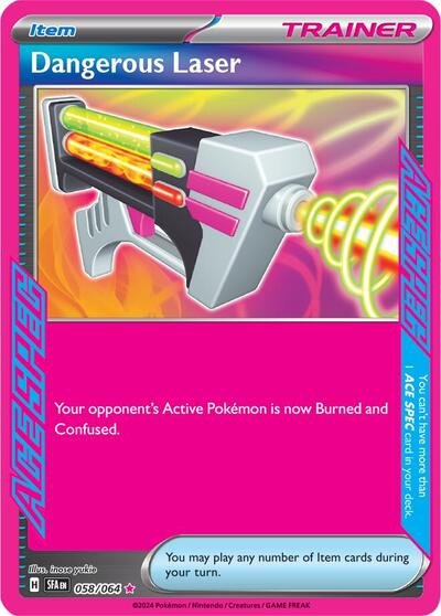 Pokémon card: Dangerous Laser 058/064 from Shrouded Fable (ACE SPEC Rare), front of card