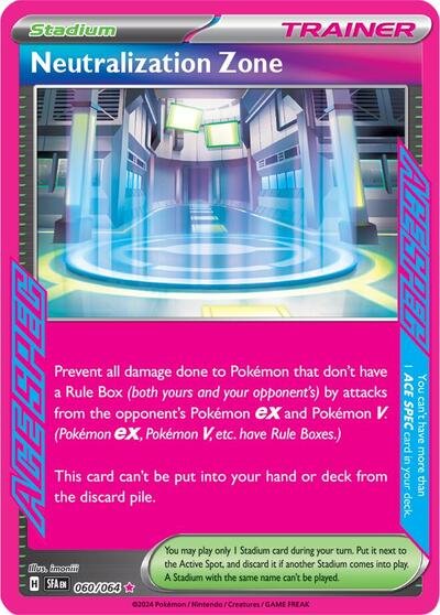 Pokémon card: Neutralization Zone 060/064 from Shrouded Fable (ACE SPEC Rare), front of card