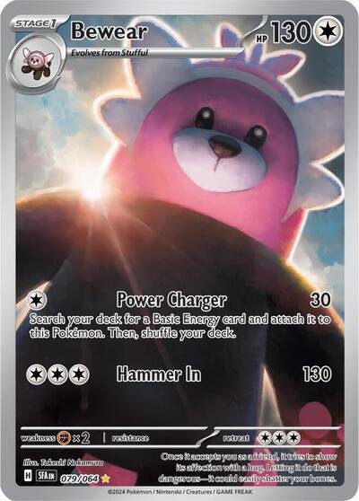 Pokémon card: Bewear 079/064 from Shrouded Fable (Illustration Rare), Colorless type, front of card
