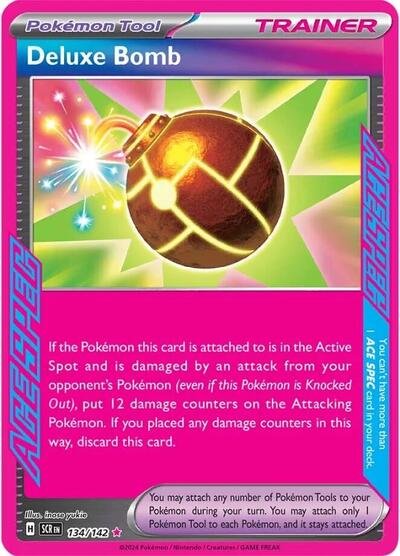 Pokémon card: Deluxe Bomb 134/142 from Stellar Crown (ACE SPEC Rare), front of card