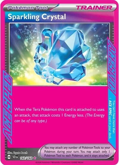 Pokémon card: Sparkling Crystal 142/142 from Stellar Crown (ACE SPEC Rare), front of card