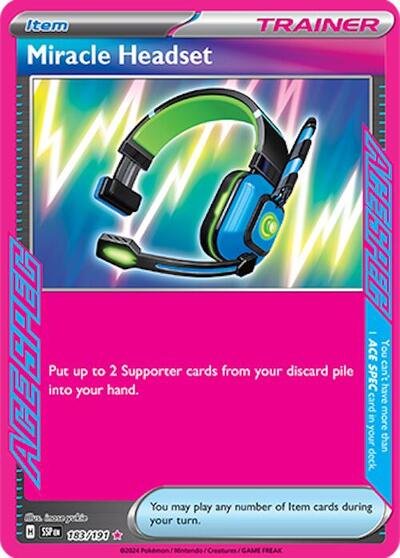 Pokémon card: Miracle Headset 183/191 from Surging Sparks (ACE SPEC Rare), front of card