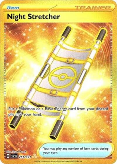 Pokémon card: Night Stretcher 251/191 from Surging Sparks (Hyper Rare), front of card