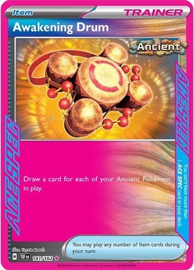 Pokémon card: Awakening Drum 141/162 from Temporal Forces (ACE SPEC Rare), front of card