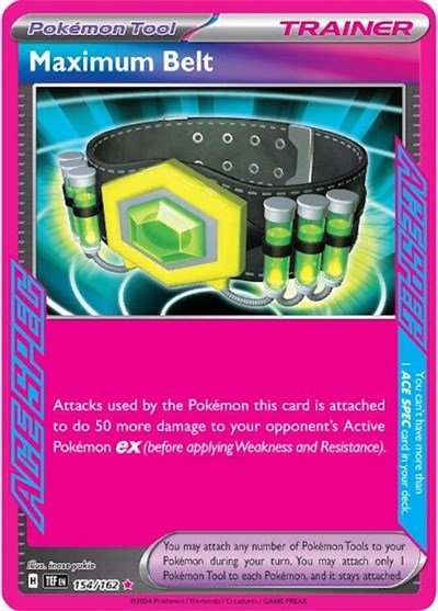 Pokémon card: Maximum Belt 154/162 from Temporal Forces (ACE SPEC Rare), front of card