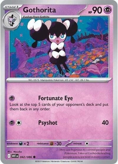 Pokémon card: Gothorita (Poke Ball Pattern) 042/086 from White Flare (Common), Psychic type, front of card