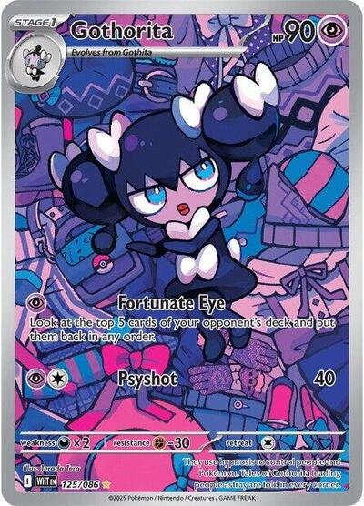Pokémon card: Gothorita 125/086 from White Flare (Illustration Rare), Psychic type, front of card