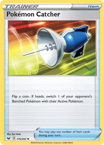 Pokémon card: Pokemon Catcher 175/202 from Sword & Shield base set (Uncommon), front of card