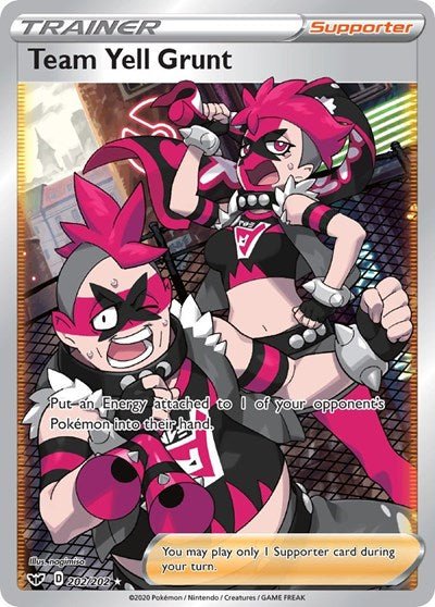 Pokémon card: Team Yell Grunt (Full Art) 202/202 from Sword & Shield base set (Ultra Rare), front of card