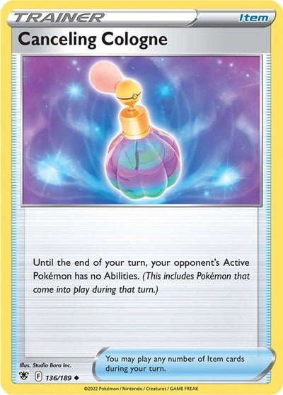 Pokémon card: Canceling Cologne 136/189 from Astral Radiance (Uncommon), front of card