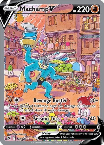 Pokémon card: Machamp V (Alternate Full Art) 172/189 from Astral Radiance (Ultra Rare), Fighting type, front of card