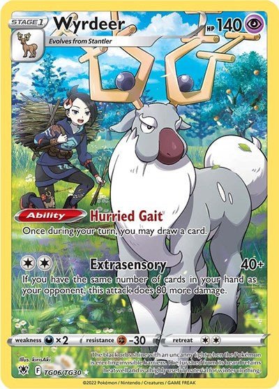 Pokémon card: Wyrdeer TG06/TG30 from Astral Radiance Trainer Gallery (Ultra Rare), Psychic type, front of card
