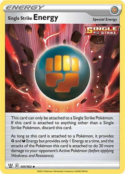 Pokémon card: Single Strike Energy 141/163 from Battle Styles (Uncommon), front of card