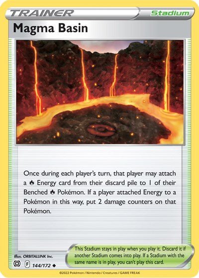 Pokémon card: Magma Basin 144/172 from Brilliant Stars (Uncommon), front of card