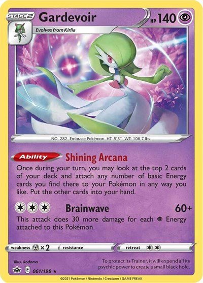 Pokémon card: Gardevoir 061/198 from Chilling Reign (Holo Rare), Psychic type, front of card