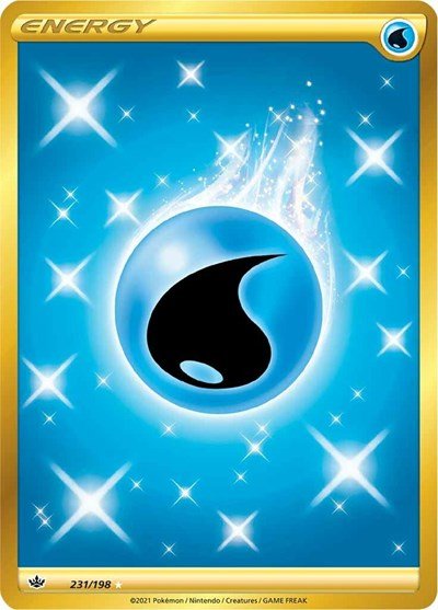 Pokémon card: Water Energy 231/198 from Chilling Reign (Secret Rare), front of card