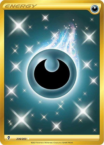 Pokémon card: Darkness Energy 236/203 from Evolving Skies (Secret Rare), front of card