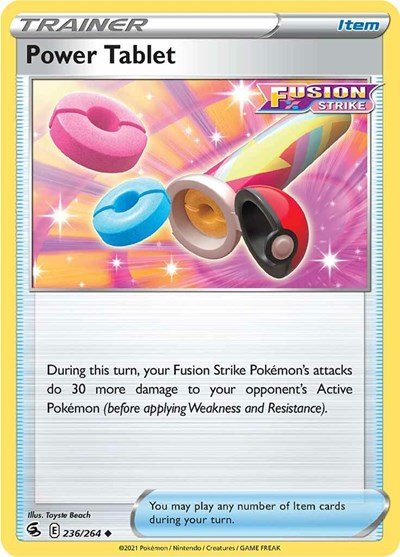 Pokémon card: Power Tablet 236/264 from Fusion Strike (Uncommon), front of card