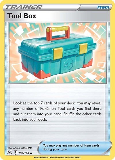 Pokémon card: Tool Box 168/196 from Lost Origin (Uncommon), front of card