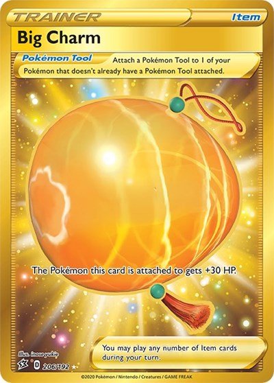 Pokémon card: Big Charm 206/192 from Rebel Clash (Secret Rare), front of card