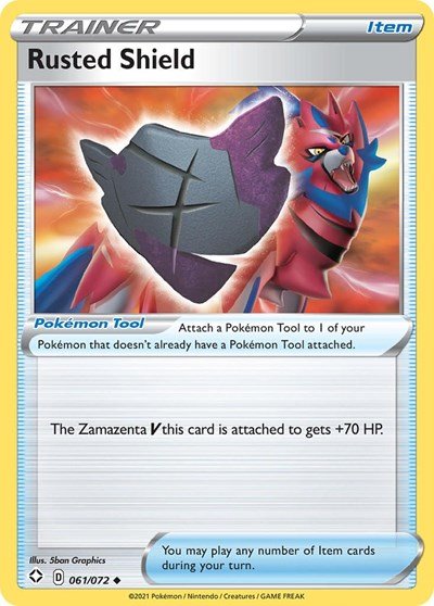 Pokémon card: Rusted Shield 061/072 from Shining Fates (Uncommon), front of card