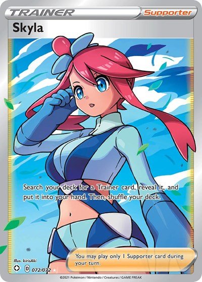 Pokémon card: Skyla (Full Art) 072/072 from Shining Fates (Ultra Rare), front of card