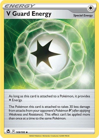 Pokémon card: V Guard Energy 169/195 from Silver Tempest (Uncommon), front of card