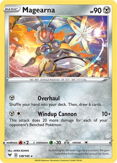 Pokémon card: Magearna 128/185 from Vivid Voltage (Holo Rare), Metal type, front of card